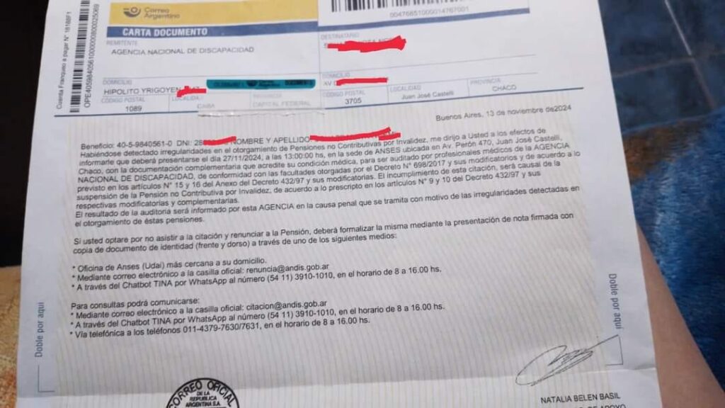 carta documento anses