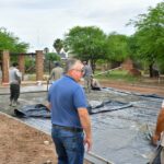 El  Municipio de Castelli construye un  playón deportivo en la plazoleta Adultos Mayores